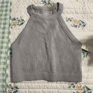 BNWT aerie Gray Ribbed Bra Top